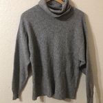 Free People  Heather Grey Ribbed Softly Structured Turtleneck Tunic Sweater - XS Photo 0