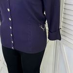 Peck & Peck Collection V Neck Chain Detail Cardigan Sweater Purple XL Button Photo 5