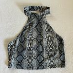 SheIn Snakeskin High Neck Crop Top Photo 0