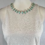White lace dress with turquoise necklace size medium Photo 1
