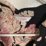 Candie's Candie’s Button Down Tie Front Top Black Floral Photo 7