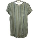 Cloth & Stone Anthropologie Green Striped Linen Blend Tunic Shirt Dress Size XS Photo 1