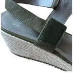 Eileen Fisher Winnie olive green tumbled leather wedge espadrilles shoes Sz 9 Photo 11
