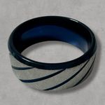 Amazon Blue and Silver Stainless Steel Ring  Photo 0