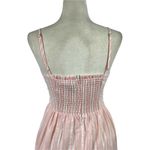 AQUA Pink Striped Maxi Sleeveless Spaghetti Straps Long Dress 100% Cotton Small Photo 8