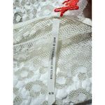 Free People Ivory Lace Tunic Top M Cotton Blend Womens Boho Sheer Short Sleeve Photo 5