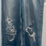 H&M Loose Straight High Waist Distressed Jeans Photo 0