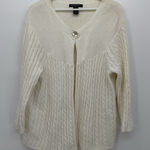 Avenue Avellini Ivory Cream Cable Knit Single Button Cardigan Classic Size 2X Plus Photo 0