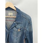 Mango Jeans Medium Wash Blue Denim Button Down Jean Jacket Women's Size XX-Small Photo 4