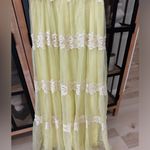 Vintage 1960s Nadine Lace Gown Union Made ILGWU Maxi Party Dress daisy flowers Yellow Photo 5