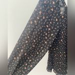 Madewell Georgette Lucie Bubble-Sleeve Smocked Blouse Top Medium Dark Romantic Photo 6