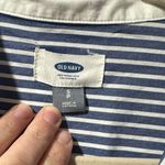 Old Navy Navy and White Striped Button Down Shirt Photo 1