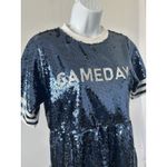 NWT! Sz: M Navy White Tiered Sequin GAME DAY Dress by Francesca's Spirit (b21) Blue Size M Photo 1