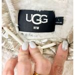 UGG  RTW Loyra Kangaroo Pocket Sherpa Metallic Pullover Hoodie Cream Women's L Photo 6