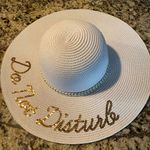 David & Young Do Not Disturb White Sun Hat Sequins Photo 0