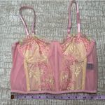 SheIn : Pink Stretchy Corset Style Silky Lace Top Photo 4