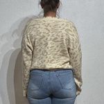 Pink Lily Tan Leopard Print Distressed Sweater Sz M Photo 9