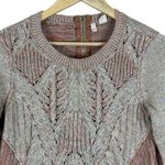 Moth Anthropologie Anita Swing Top Women S Tan Cozy Cable Knit Artisan Lagenlook Pink Photo 3
