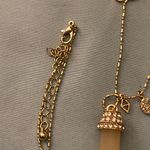 28” to 30” Necklace 1” Quartz Pendant Rhinestones Top Moon Diamond Charm Gold Photo 3