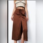 ZARA Rust Satin Maxi Skirt Photo 3