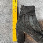 Silent D Black Suede Leather Knit Ankle Boots 37 Heeled Booties Block Heel Zip Size 6.5 Photo 13