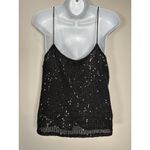 Endless Rose ANTHROPOLOGIE  Sequin Cami Spaghetti Strap Black Party NYE Medium Photo 4