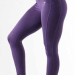 Gymshark  Dry Moisture Management Dark Purple Full Length Leggings‎ Sm Pockets Photo 0