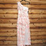 Mac Duggal  55810 Womens Floral Ruffle One Shoulder Gown Dress Photo 6