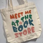 Canvas travel bag tote Meet me at the book store reusable NEW Photo 0