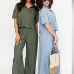 Holley Girl Gabbie Wide Leg Pants in Blue 1X Plus Size Photo 3