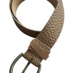 The Leather Shop Women’s M Brass Buckle Wide Belt Embossed Tan Leather Cowgirl Photo 0