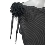 Noisy May NEW Black Mesh Sheer Rose Bow Sleeveless Cami Blouse Tank Top Size XS Photo 2