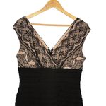 Dress Barn Black Lace V Neck Sheath Knee Length Cocktail Dress Y2K Wedding Guest Size 12 Photo 2