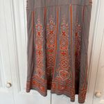 INC International Concepts Tan And Orange Embroidered/Beaded Dress Size Medium Photo 7