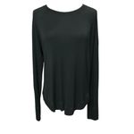 Athleta  Mindset Long Sleeve Crewneck Sweatshirt Size M Nirvana Black‎ Active Photo 2