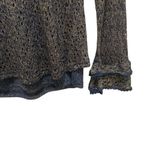 Lulumari Ruffle Sleeve Top Navy Metallic Women’s Size Large NWT Photo 4