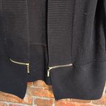 Ivanka Trump  womens open front cardigan with gold tone zipper accents black L Photo 1