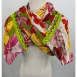 Ann Taylor  LOFT scarf floral crochet embroidered sequins boho cottage Photo 3