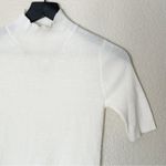 Madewell  Sweater Womens Ribbed Merino Wool Mockneck Short Sleeve Tee Ivory‎ XS Photo 2