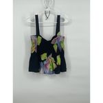 Cynthia Rowley Cascada Sleeveless Smocked Crop Top Worn Flutter Hem Size Large Photo 1