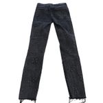 ZARA ‎ Jeans Womens 2 Black Distressed Denim Premium Collection Star Design Photo 1
