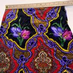 Betsey Johnson Vintage 90s Velvet Floral Boho Gypsy Orchid Skirt Medium Photo 11