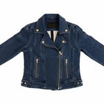 BLANK NYC  Blue Denim Hello Moto Style Jacket Womens Small Photo 0