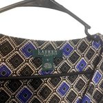 Ralph Lauren Lauren Women's Size 10 Geometric Blue Black Career Wrap Dress Photo 3