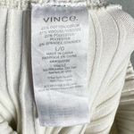 Vince  Women’s Ivory White Ribbed Cropped Wide Leg Pants Size Large Photo 5