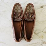 Coach Khaki Saddle Greenwich Signature Jacquard Logo Print Loafer - US 7 Photo 5