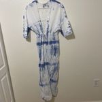 ASOS  Swim Blue Tie Dye Maxi Kimono Pool Beach Cover Up Resort Wear Vacation Sz 0 Photo 3