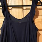 Loft  Jumpsuit Womens S Black Sleeveless Ruffle Neck Wide Leg Pockets Lightweight Photo 7