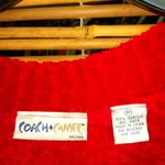 Coach + Camel M Red Oversized Fringed Chenille Sweater Size M Photo 1
