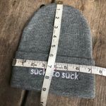 5/$65 Unisex SUCKS TO SUCK Hat Watch Cap Boggan Toboggan Gray Grey White Photo 2
